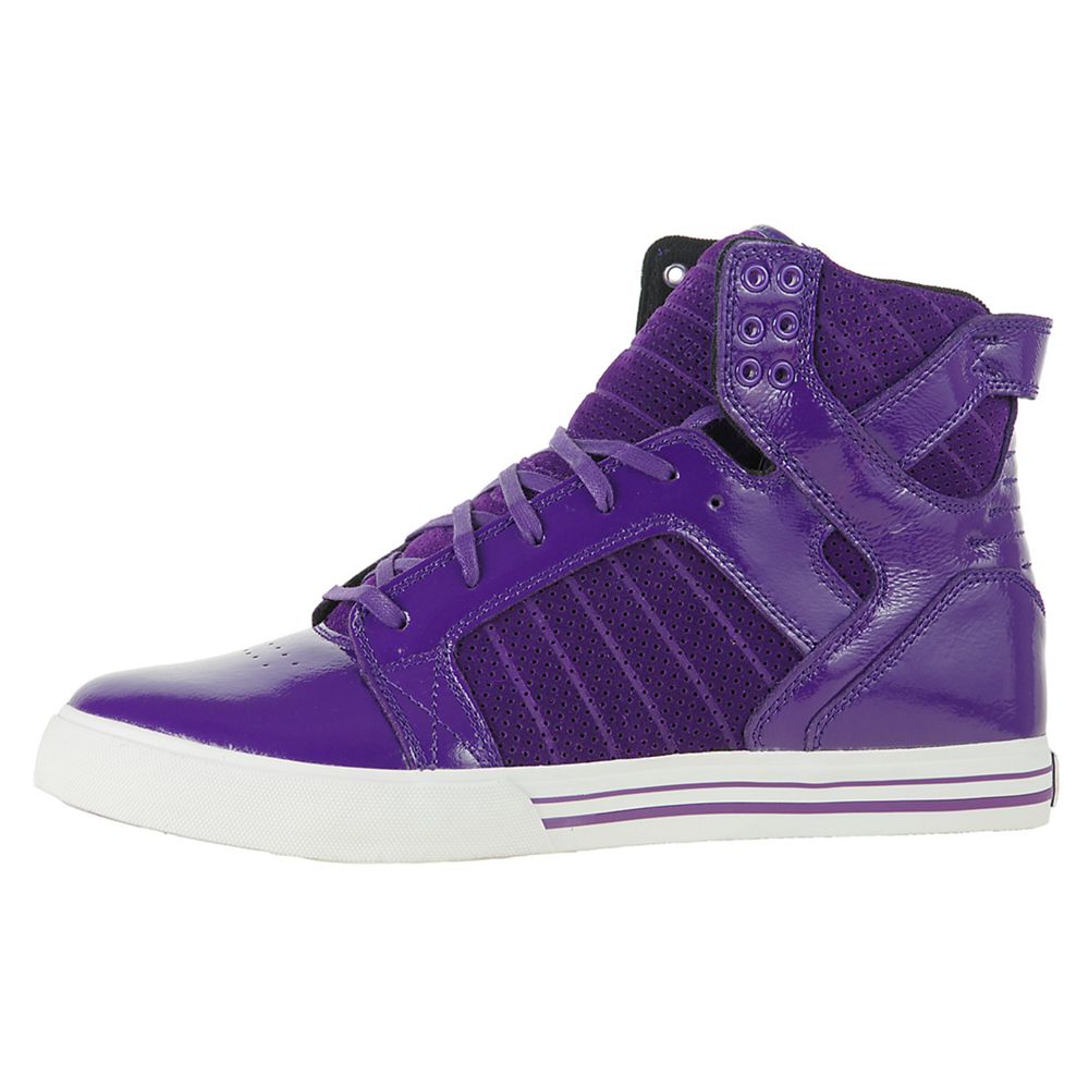 Baskets Montantes Supra SkyTop Violette Purple Patent Homme | YDJ-69737925